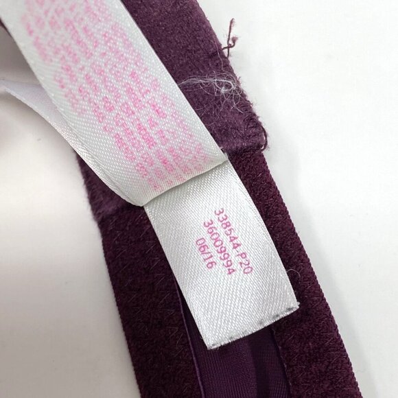 Victoria's Secret PINK Bra Padded Cups No Wire Maroon 34B - Picture 7 of 11